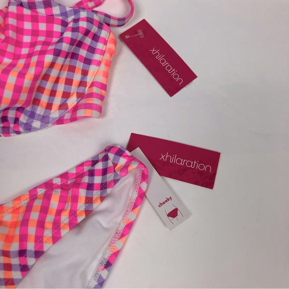 Pink Two Piece Multi Colored Swimsuit Large Bottom Size D/DD Top - Picture 11 of 12